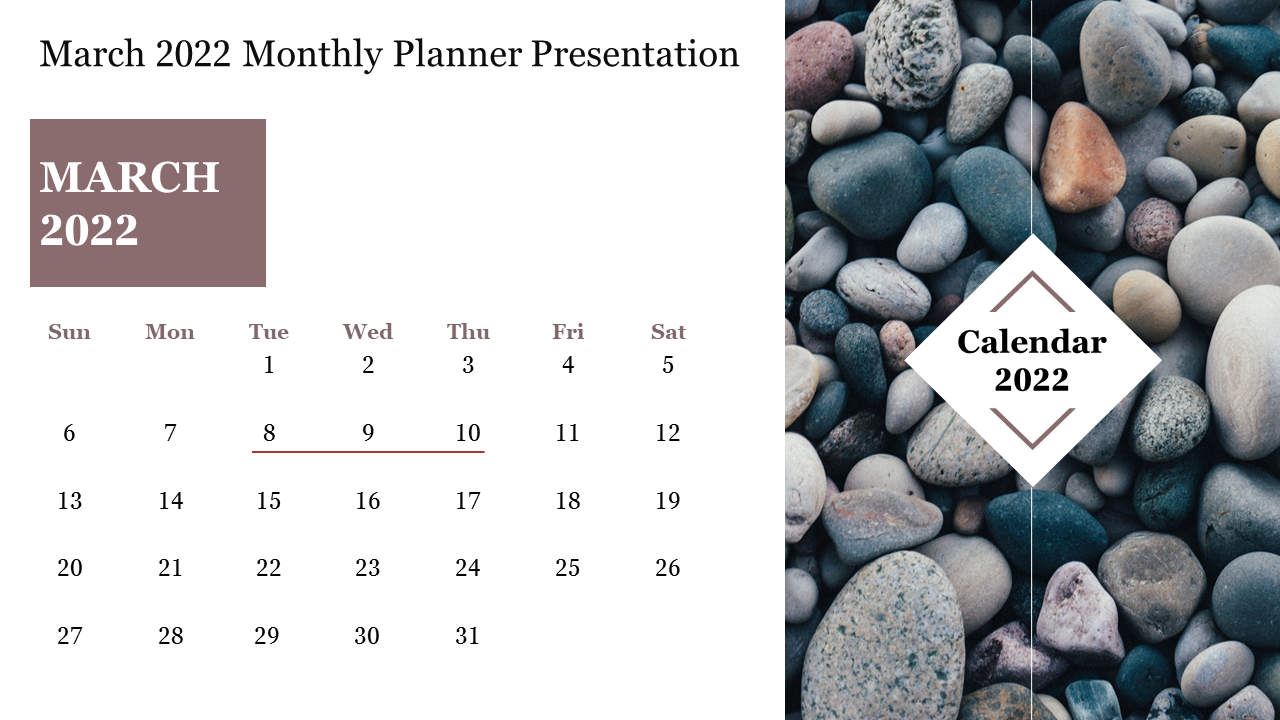 Portfolio March 2022 Monthly Planner Presentation